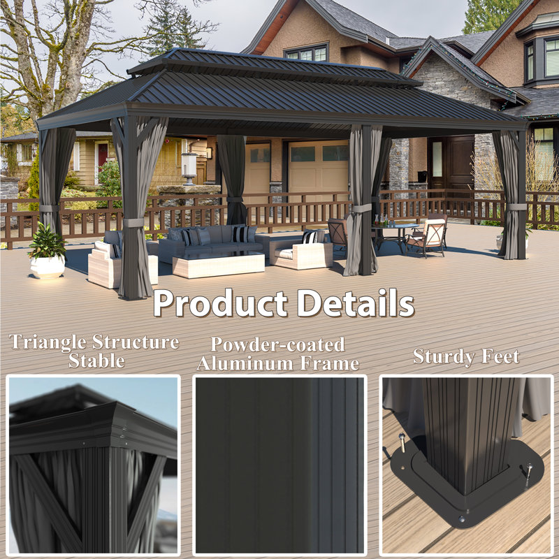 12X24 Ft Hardtop Gazebo