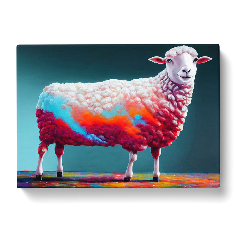 Splashed Sheep - Wrapped Canvas, 35cm H x 50cm W x 3cm D