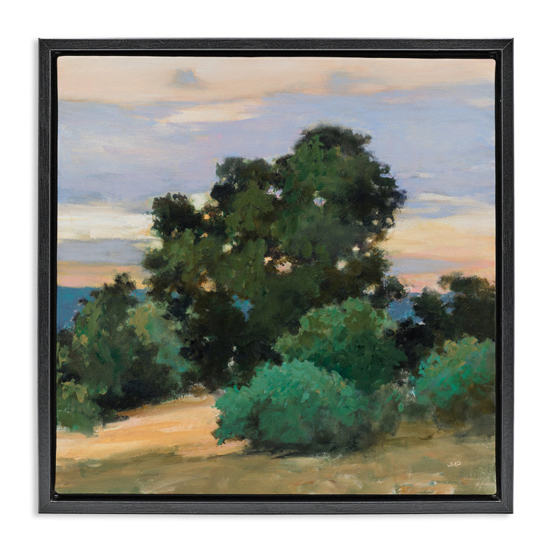 Cadre flottant Grove au crépuscule, design par Julia Purinton, Cadre flottant noir de jais, H 18 po x l 18 po