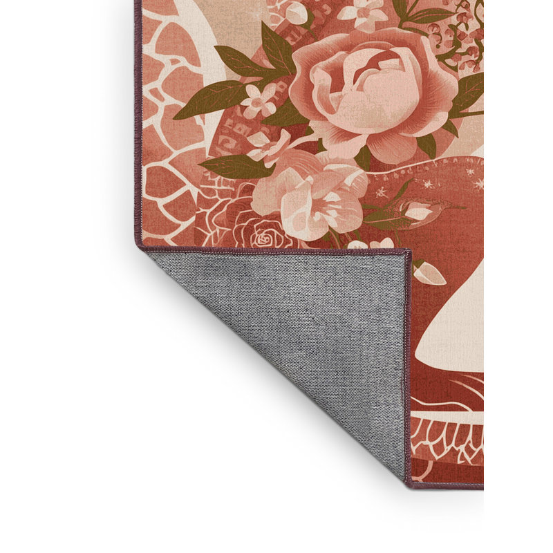 Tapis beige lavable à la machine Joyce Bastet, 7 x 9