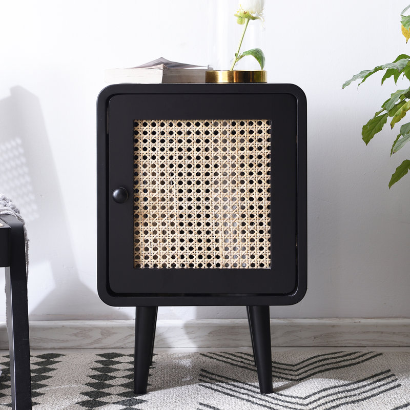 Brie 30 cm W Bedside Table, Black