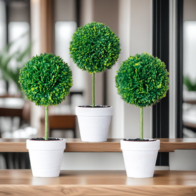 Mini Artificial Topiary Set of 2-3 Balls Tree Decorative Trees Fake Greenery Plants Indoor&outdoor