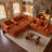 Boneless 138.2"W Modern 6-Seat Reversible Corduroy Cloud Corner Sectional Sofa, 8-Piece Modular Upholstered Sofa with Console & 2 Ottomans, Compression Packaged, No Assembly Needed-32871957