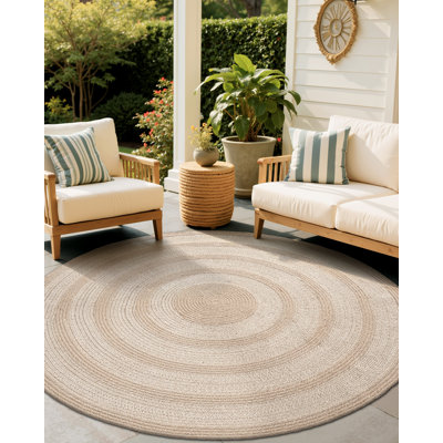 Hand Braided Jute / Sisal Geometric Indoor / Outdoor Rug