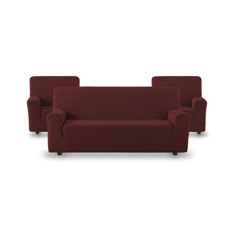 Rustica Sofa Slipcover, Set 3+1+1 Seats, Red