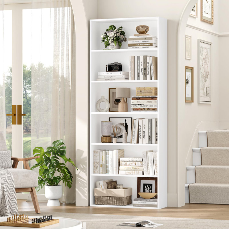 Ashaz 180cm H x 60cm W Standard Bookcase, White