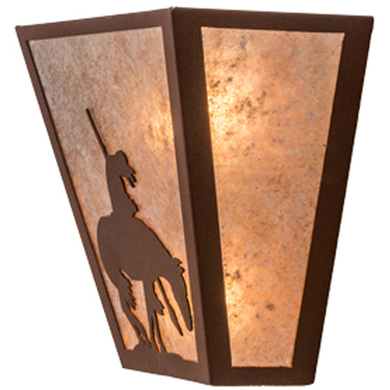 2 - Light Flush Mounted Sconce, Red Rust