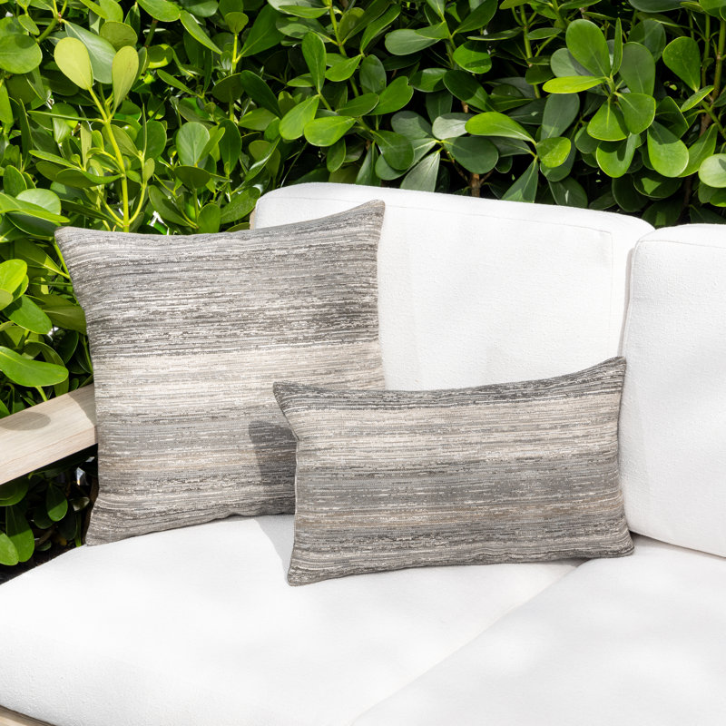 Lagoon Square Indoor/Outdoor Pillow Cover & Insert, Grigio, 20"H x 20"W