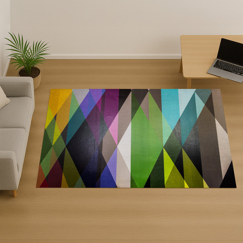 Geometric Area Rug, Runner 70 x 140 cm