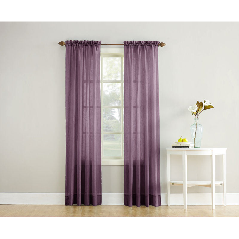 Panneau de rideau diaphane avec passe-tringle Maxon, Mauve, l 51 po x L 95 po