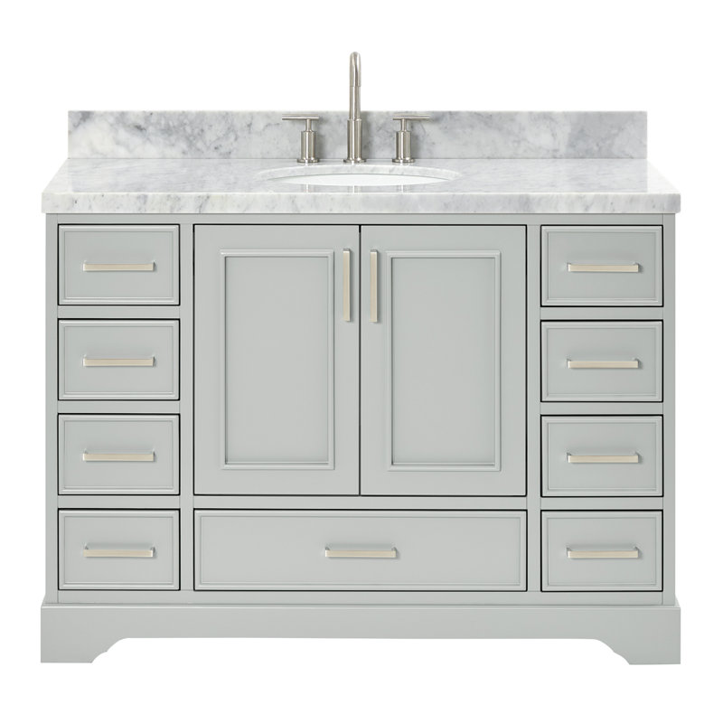 Meuble-lavabo simple avec plateau Abshire 49, Gris