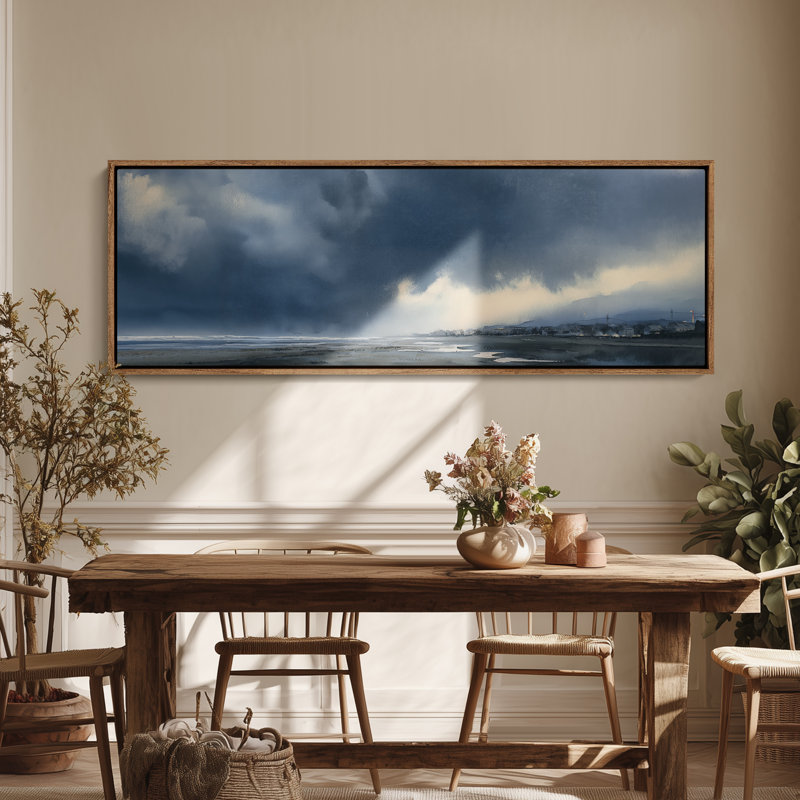 Grande toile murale encadrée, décor de paysage marin Moody Coastal Sky - 60 po x 20 po, 60 po x 30 po, H 20 po x l 60 po