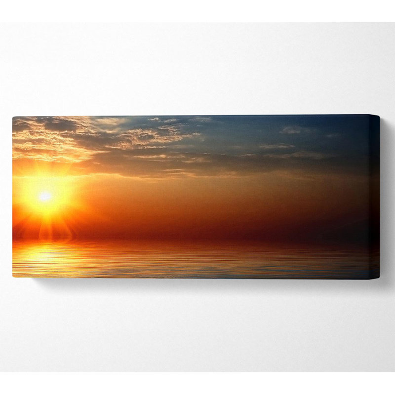 Sunset Sparkle Ocean - Wrapped Canvas Art Prints, 40.6cm H x 101.6cm W x 10cm D