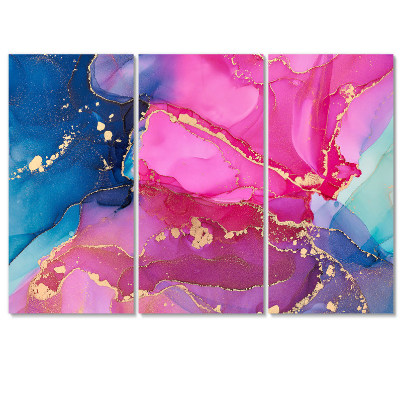 «Mauve et rose», impression abstraite sur toile, art mural moderne sur toile, H 32 po x l 48 po x P 1 po