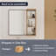 Armoire de toilette murale 10 po avec tablettes de rangement ouvertes et garde-corps en métal