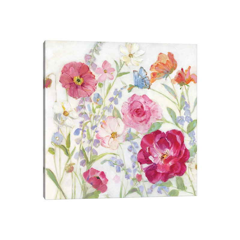 «Summer Blooms» par Sally Swatland - reproduction d'art, Toile tendue, Pas de tapis, H 12 po x l 12 po x P 0,75 po