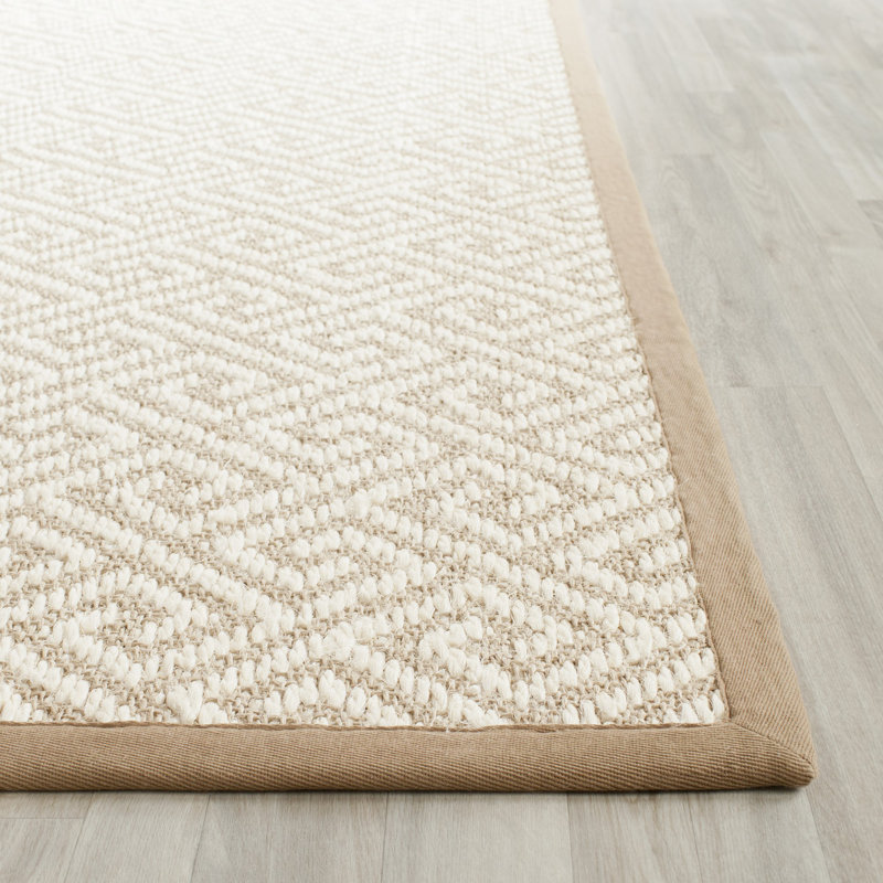 Jaquavion Sisal With Latex Geometric Rug, Round 6'