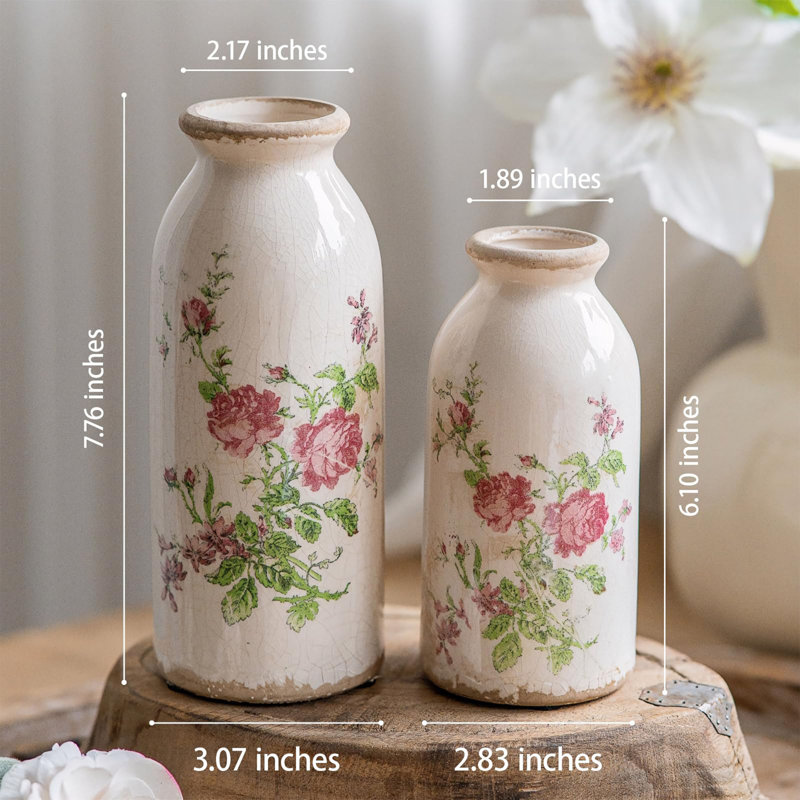 Ensemble de vases floraux en céramique pour décor de table, de tablette et de centre de table
