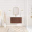 35,75 po X P 18,31 po P 20,4 po Meuble-lavabo mural simple H en noyer foncé avec plateau en céramique blanche