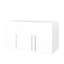 Armoire de rangement blanche empilable murale de P 15,36 po x l 34,78 po x H 19,39 po, idéale pour être utilisée seule ou jumelée dans la salle à manger avec tablettes mobiles et surface facile à nettoyer