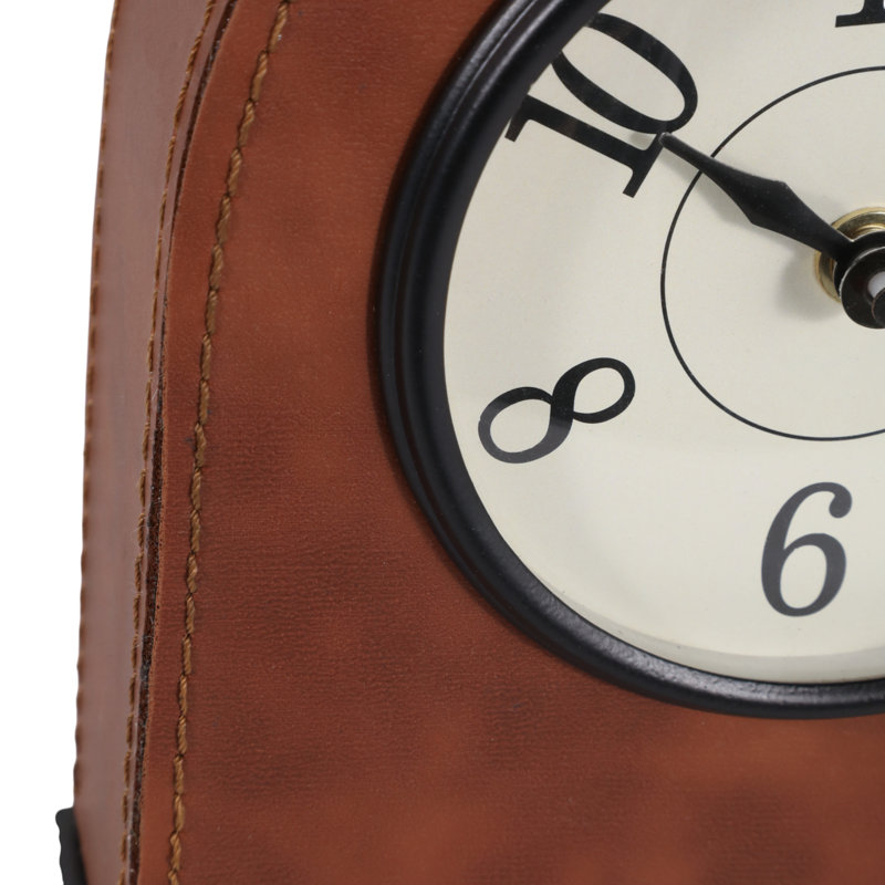 Horloge de table décorative en similicuir pour bureau