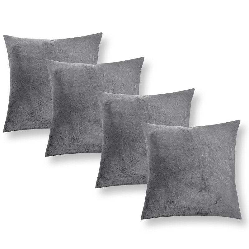 Apex Crushed Velvet Cushion Cover Set, Silver