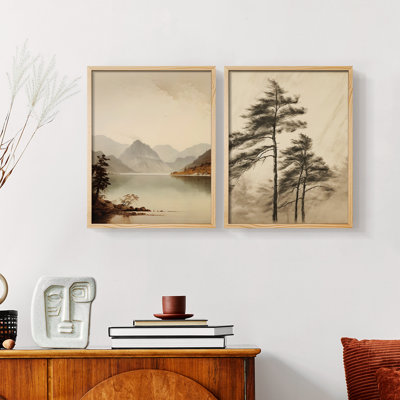 «Vintage Landscape LI», 2 pièces sur papier