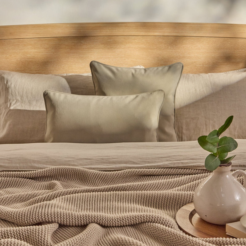 35x55cm Piped Edge Scatter Cushion Cover, Clay