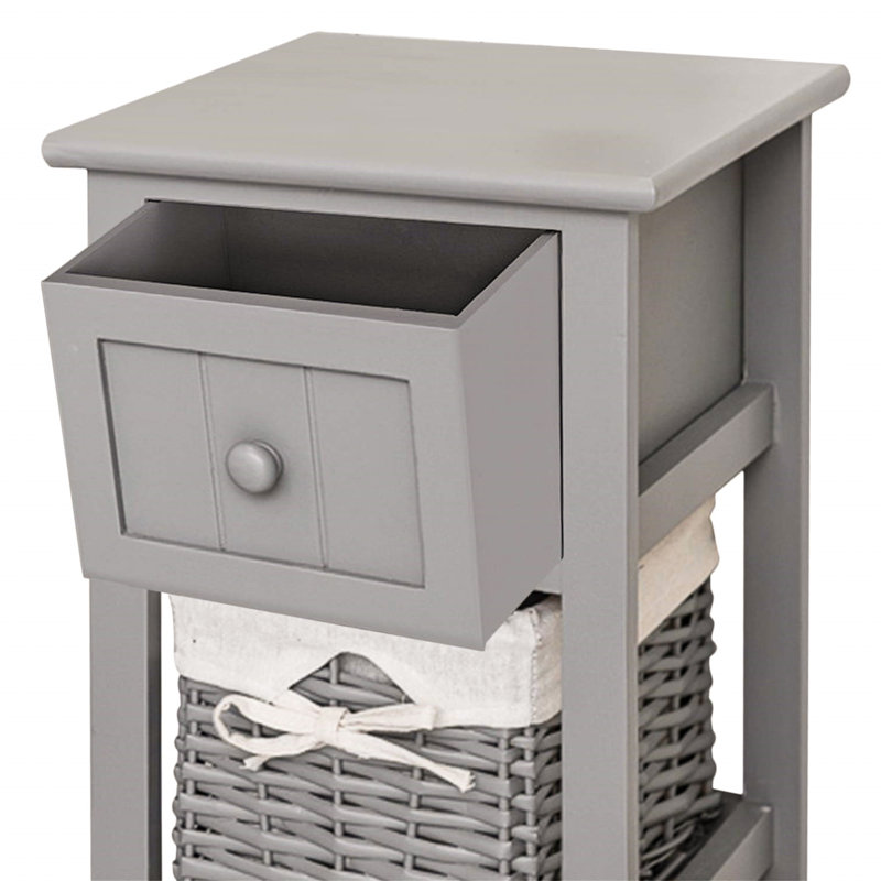 Amanni 35cm W Manufactured Wood Bedside Table, Grey