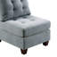 Modulaire - 2 pièces gris: tissu semblable au lin et chaise en bois gris 2 pièces: base en bois