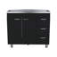 Évier utilitaire avec trois tiroirs et armoire double porte noir