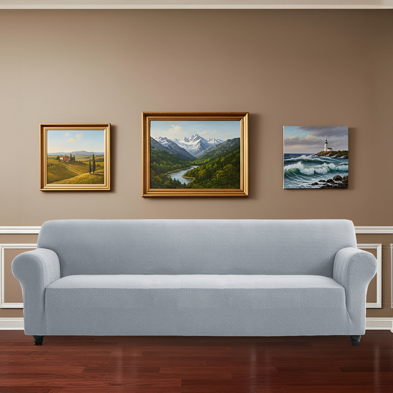 Luxury Microfiber Stretch Spandex Box Cushion Sofa Slipcover – Soft, Breathable, Wrinkle-Resistant & Durable Anti-Slip Furniture Protector