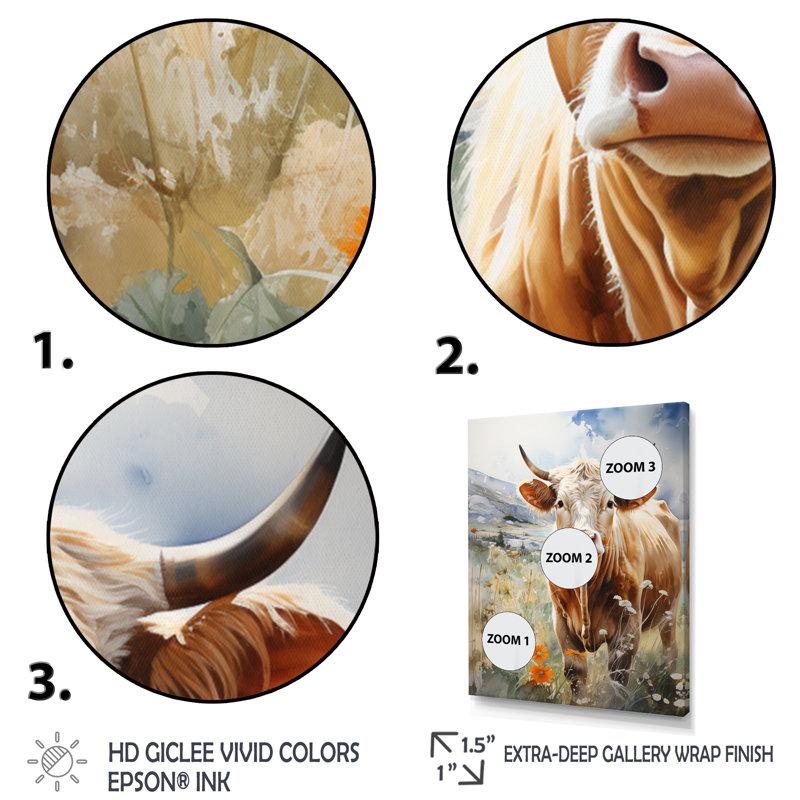 Ashalyn Cow Petals Field I - Imprimé, Cadre photo blanc, H 40 po x l 30 po x P 1,5 po