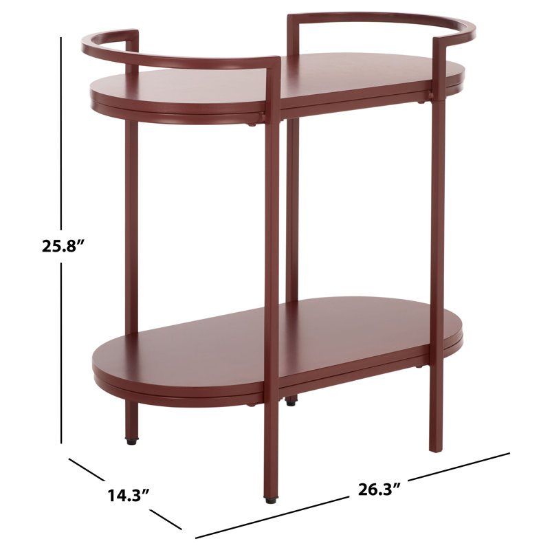Zuzia 2 Tier Bar Cart, Brick