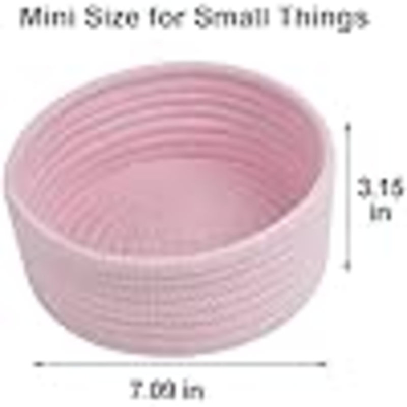 Small Basket, Set Of 3 Small Woven Baskets, Cotton Rope Baskets For Organizing, Cute Mini Tiny Baskets For Nursery, Decorative Boho Round Storage Basket Bathroom Organization Bin