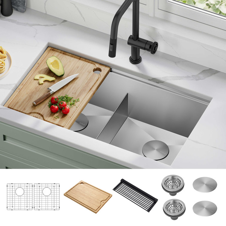 KRAUS Kore Workstation 30 Undermount 16 Gauge Kitchen Sink — DirectSinks