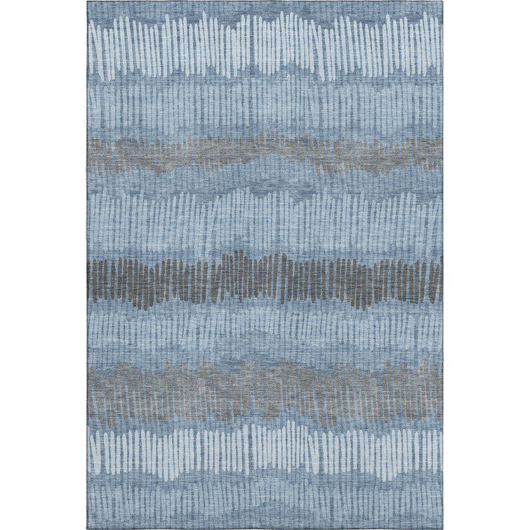 Premium Machine Washable Prisco Blue Rug