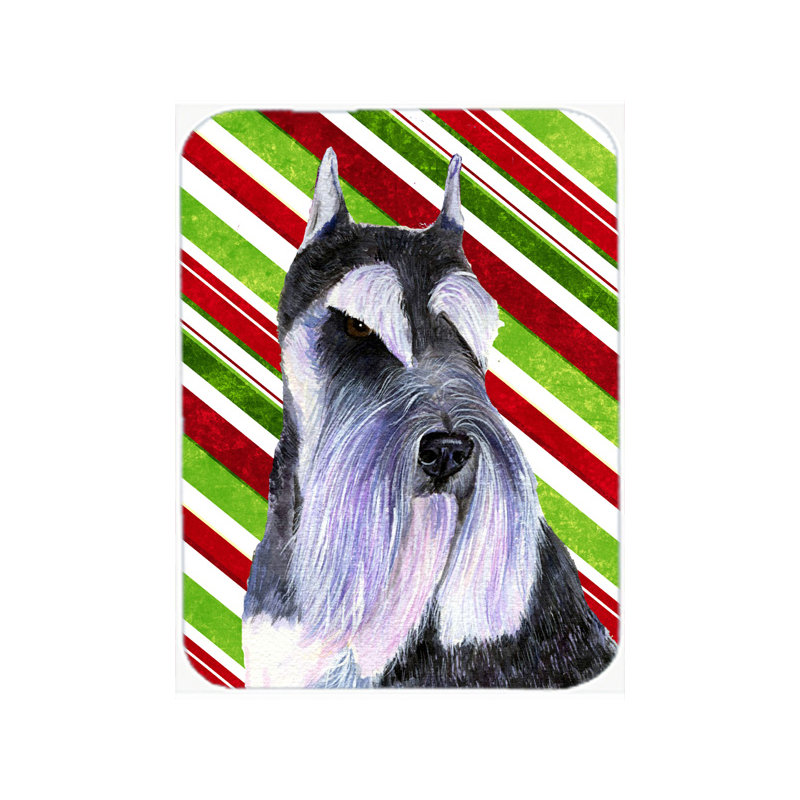 Planche à découper en verre de noël schnauzer canne pour fêtes