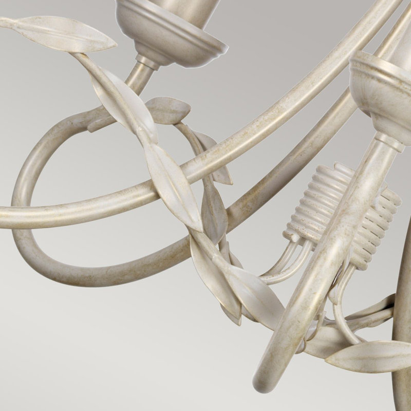 Bardell 5 - Light Candle Style Chandelier, Ivory and Gold