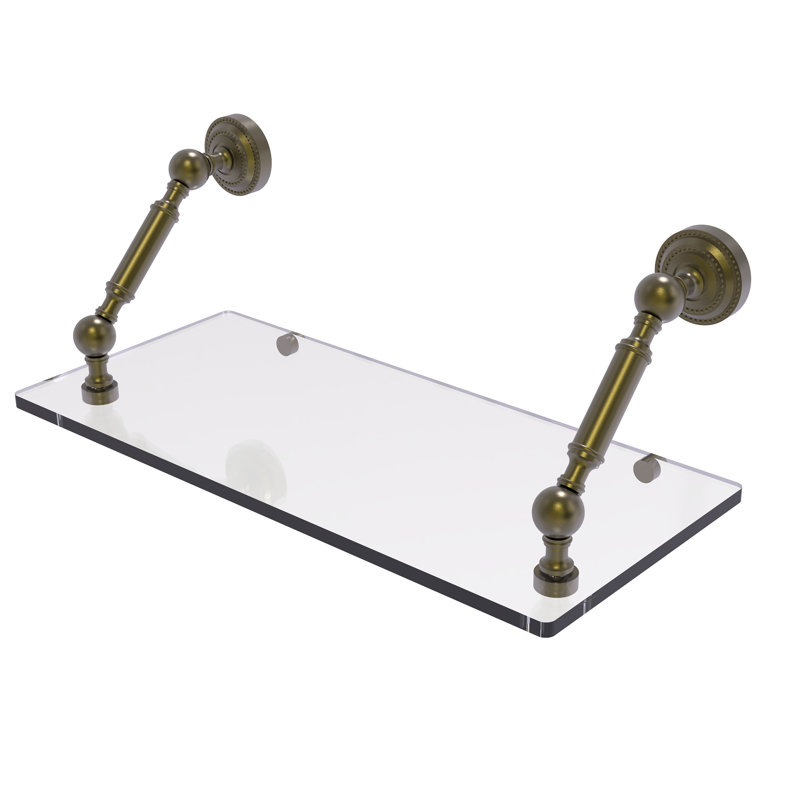 Marchmont Bracket Shelf, Antique Brass, 7.3" H x 18" W x 8" D