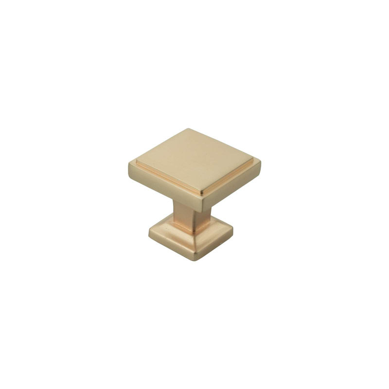 Modket 1 1/8" Solid Square Knob, Brushed Champagne Bronze