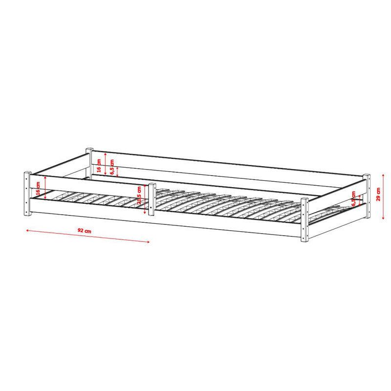 Alis Bed with Mattress, Pine