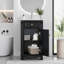 Meuble-lavabo autoportant avec lavabo en céramique, porte à fermeture douce et tablette réglable, style champêtre français