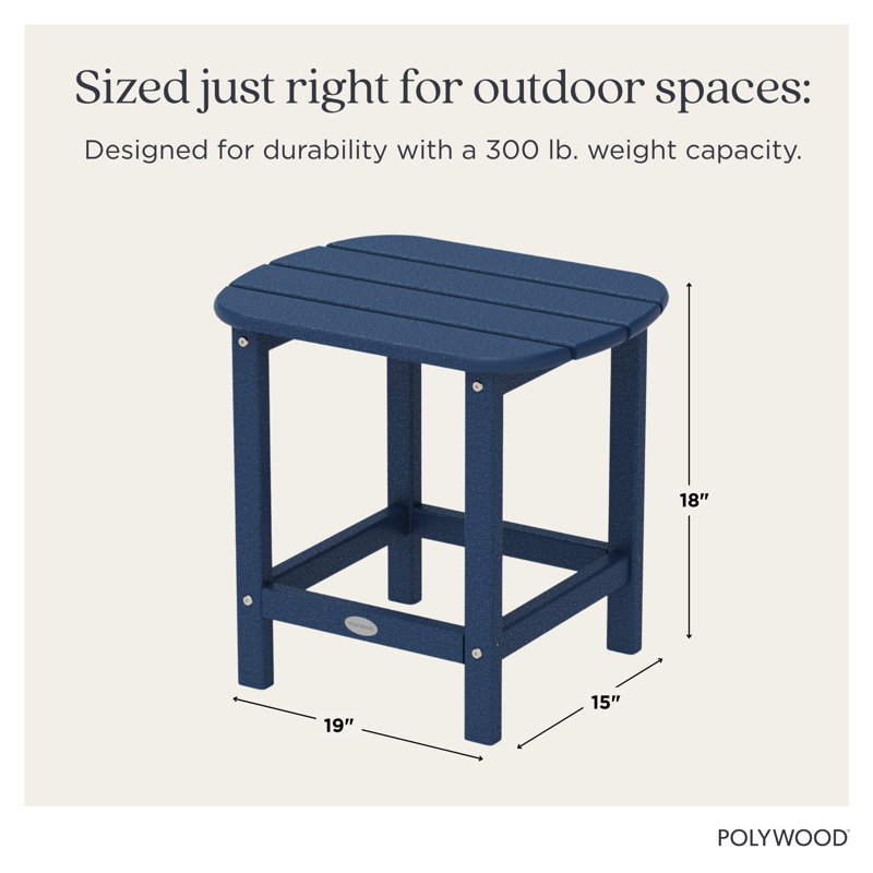 POLYWOOD South Beach 18" Side Table, Navy