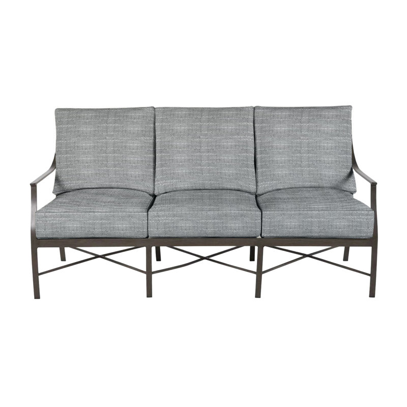 Monaco Aluminum Sofa - Slate Gray, Rollo Silver InsideOut® Linen, Slate Gray, No Welt