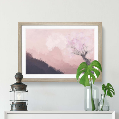 The Pink Cherry Blossom Tree in Abstract - Picture Frame Painting Print on MDF