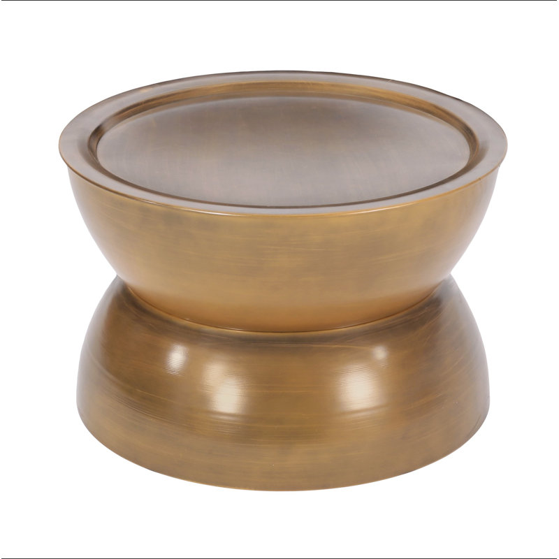 METAL HAMMERED COFFEE TABLE, Gold