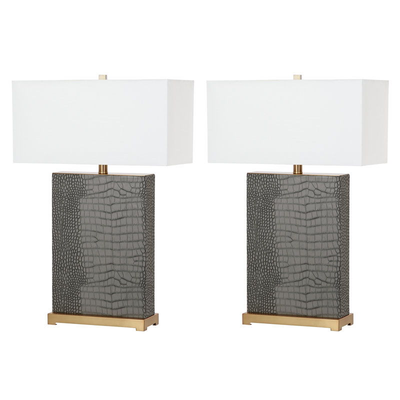 Angelinea Metal Table Lamp, Grey