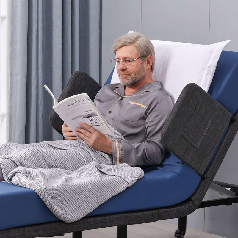 Base de lit réglable à massage zéro gravité avec matelas en mousse à mémoire de forme ferme de 6 po, incluant les traverses latérales et les roulettes verrouillables à pédale - Série 3101G
