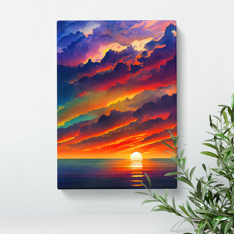 XV1022-3754X Resplendent Ocean Sunset - Print, No Matte, 60cm H x 40cm W, Wrapped Canvas